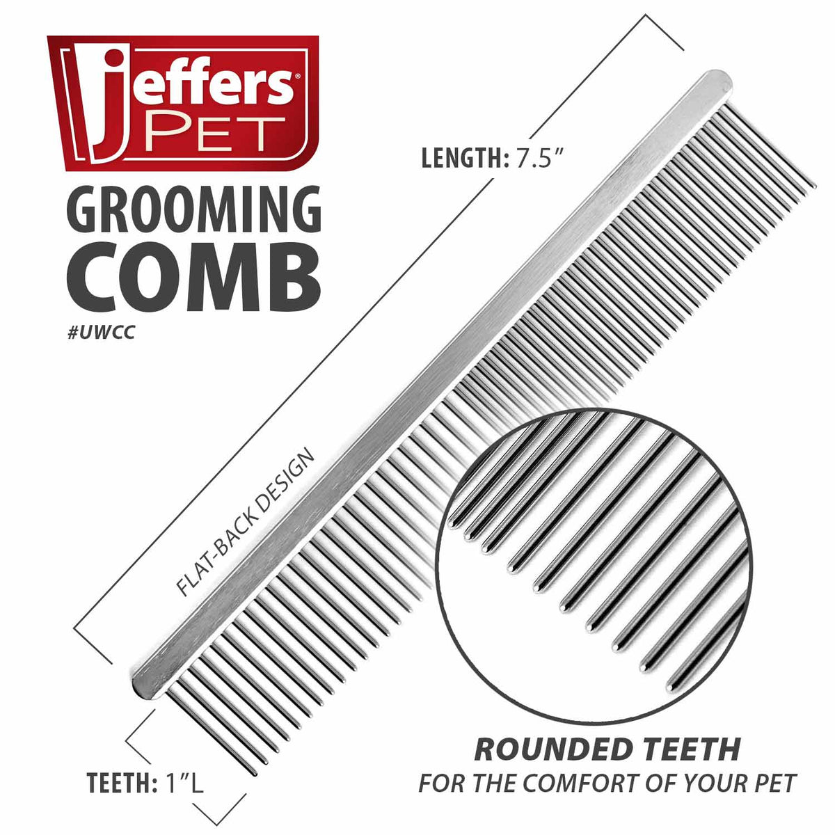 Jeffers Flat Back Grooming Comb
